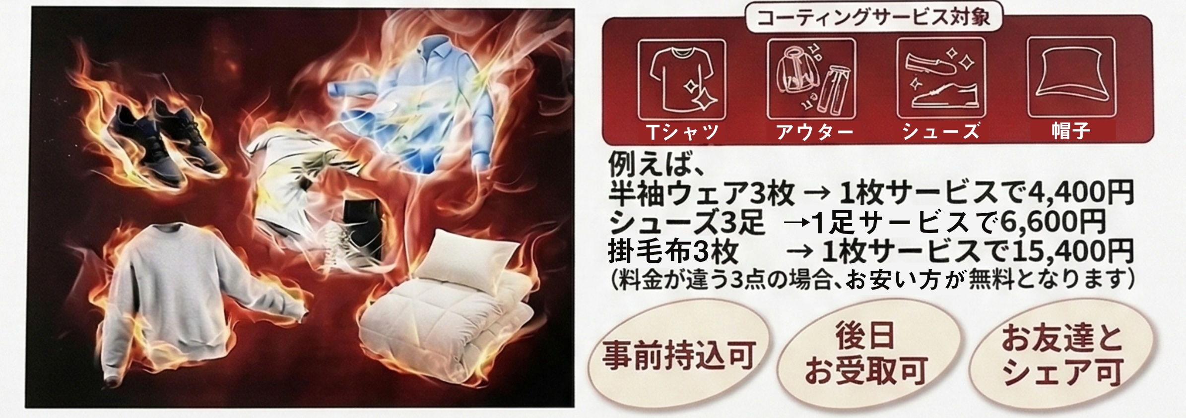 ナノメタックスコーティング対象アイテム